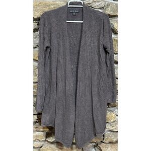 Women's Grey/Tan Barefoot Dreams CozyChic Lite Island Wrap Cardigan Size L/XL